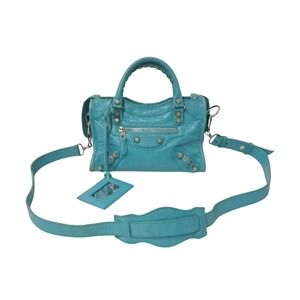 BALENCIAGA Giant City handbag blue leather
